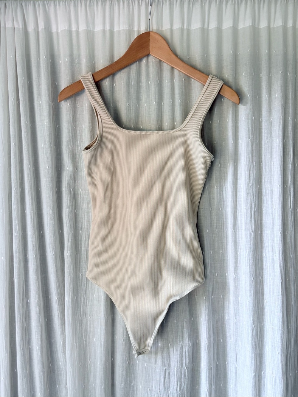 Abercrombie & Fitch Cream Ribbed Tank One-Piece Bodysuit - Kids